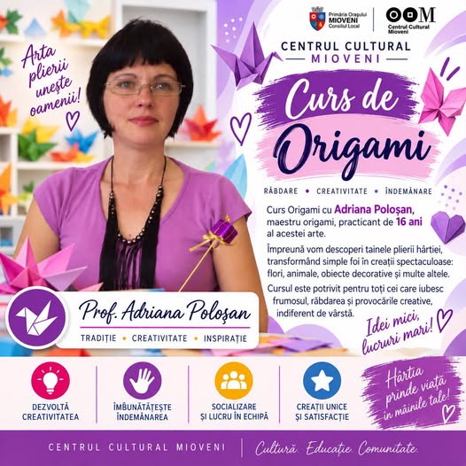 Descoperă arta Origami la Centrul Cultural Mioveni!