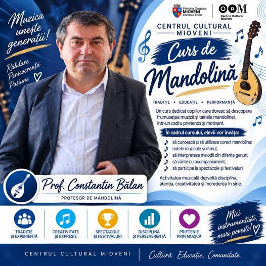 Descoperă lumea mandolinei la Centrul Cultural Mioveni!
