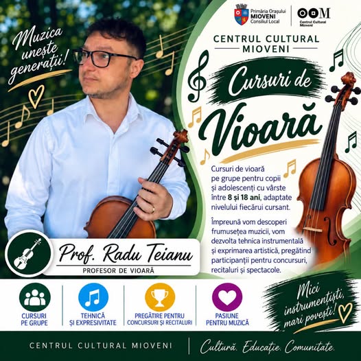 Cursuri de vioară la Centrul Cultural Mioveni